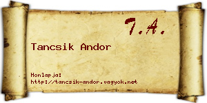 Tancsik Andor névjegykártya